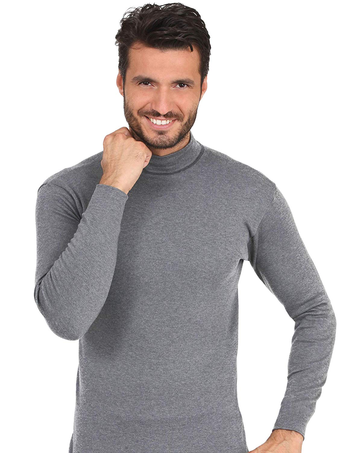 BASIC COTTON Free Spirit Premium Quality 100% Brushed/Fleece Cotton Men's Turtleneck Made in Italy