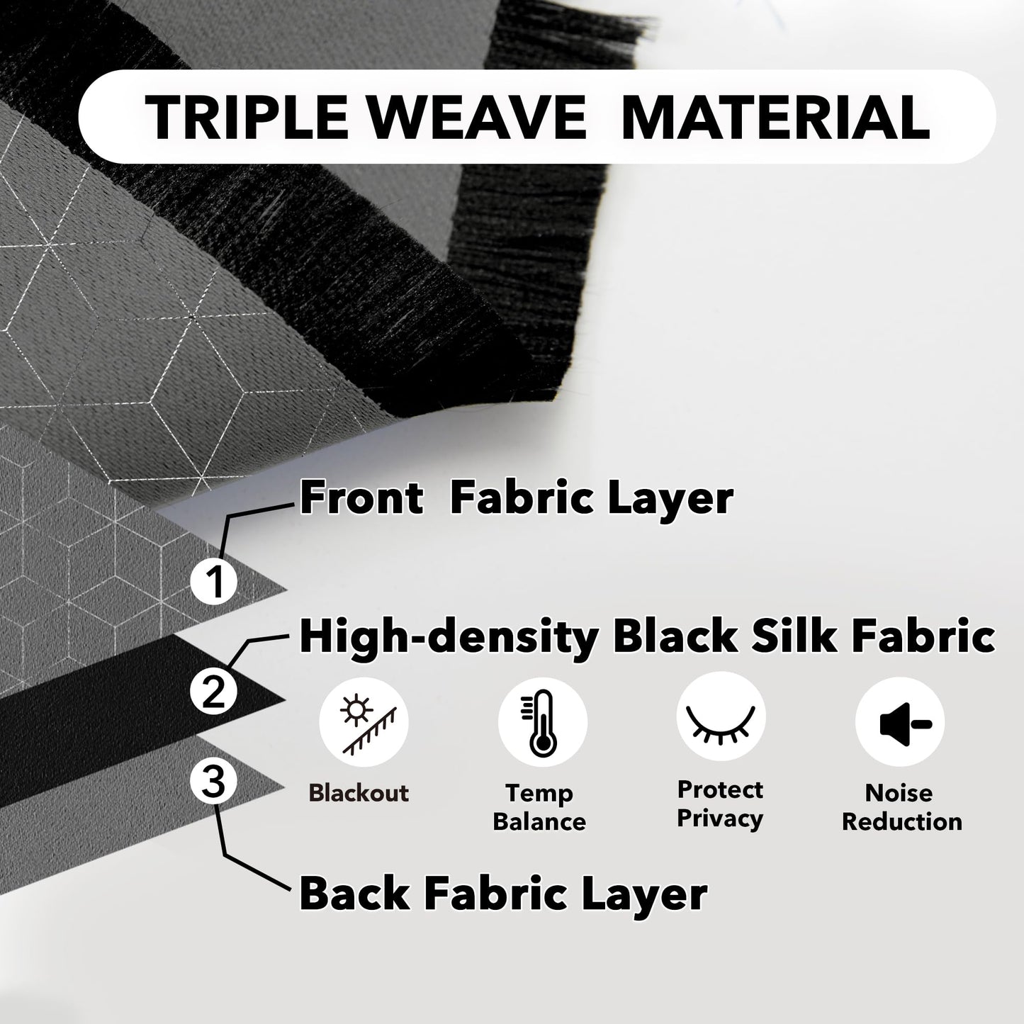 Thermal Blackout Curtains with Silver Foil Print