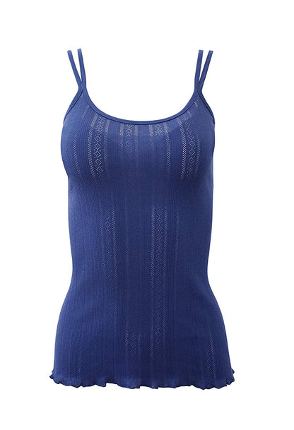 BASIC COTTON Free Spirit Premium Quality 100% Cotton Women's Openwork Double-Strap Camisole.