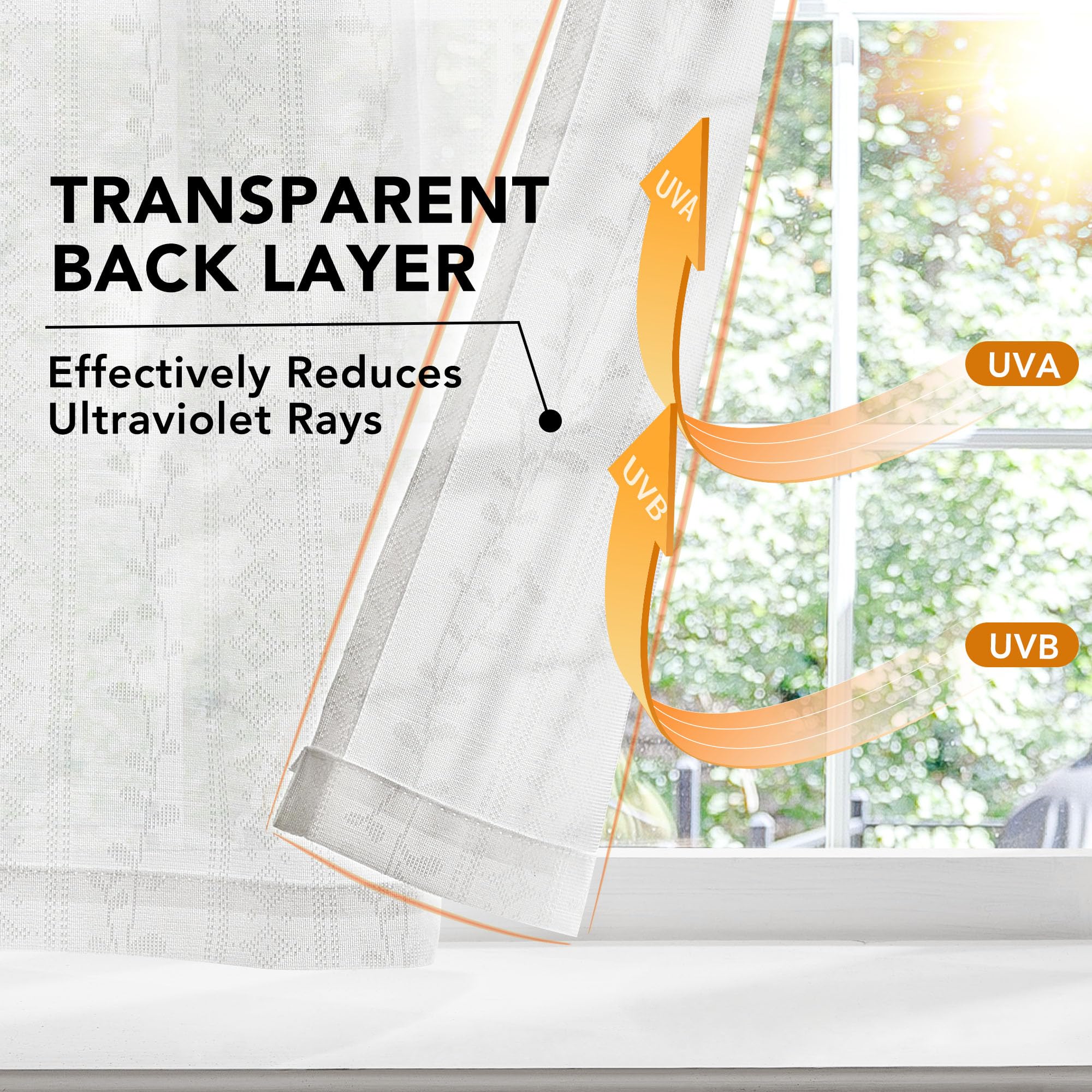 Ombre Sheer Voile Curtains, Rod Pocket, Light Grey