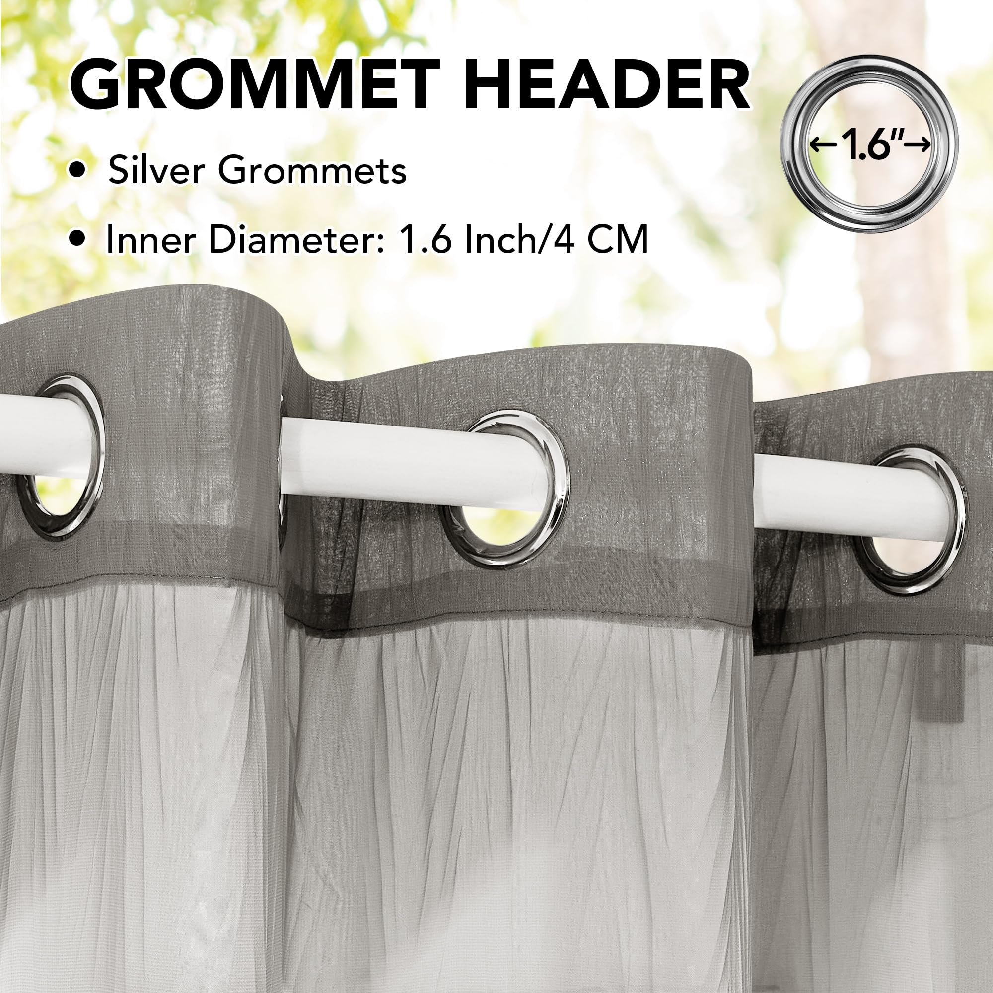 Sheer Grommet Curtains with Summer Flowers