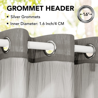 Sheer Grommet Curtains with Summer Flowers