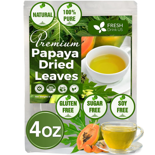 Premium Papaya Dried Leaves,  Papaya Loose Leaf Herbal Tea, No Additives, No Caffeine, Vegan