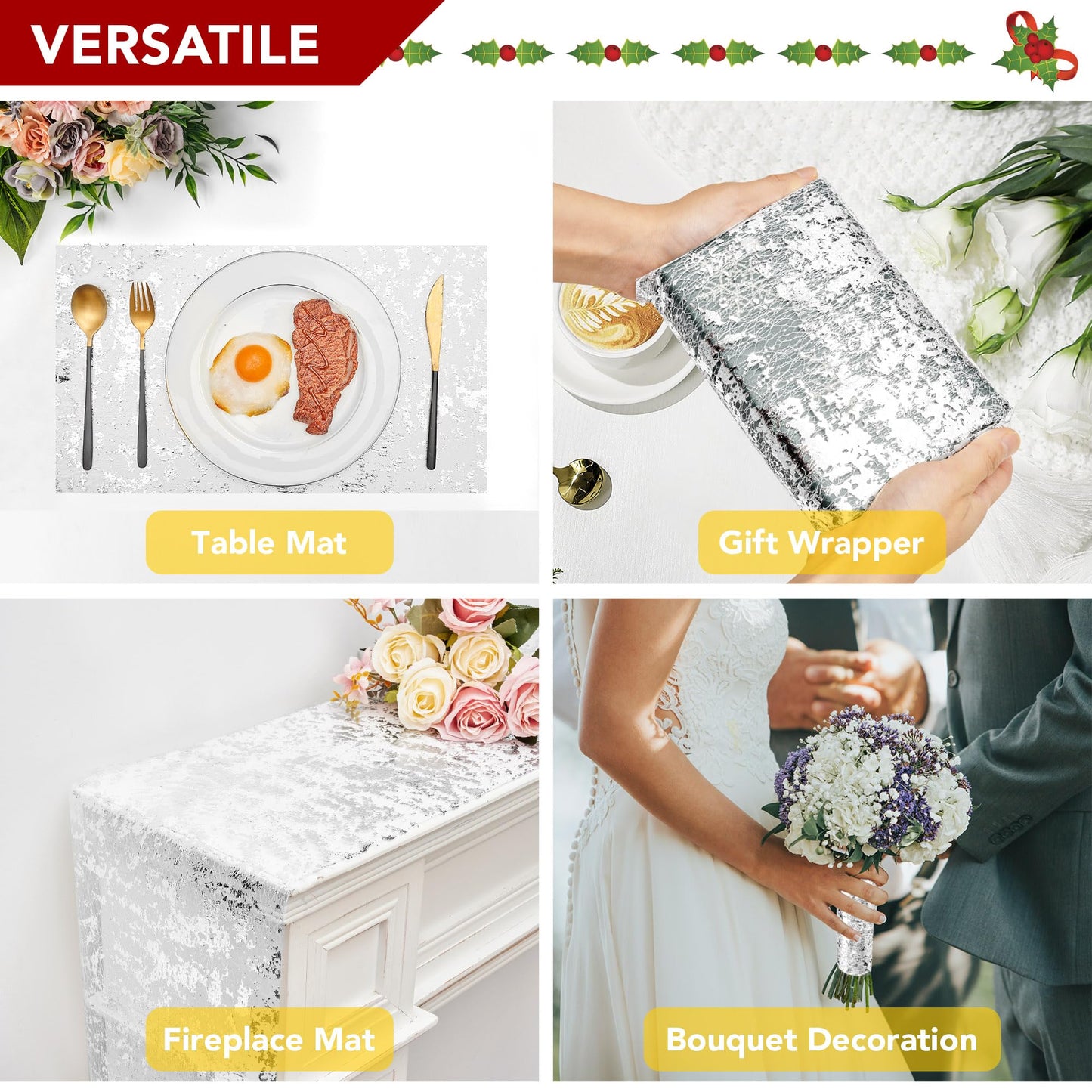 Sequin Glitter Table Runner, 2PCS, 9FT, Gold