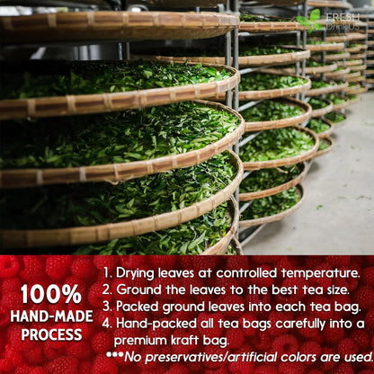 Raspberry Leaf Tea Bags, 100% Natural & Pure from Raspberry Leaves. Loose Leaf Raspberry Herbal Tea, Made with Natural Material Tea Bags, Raspberry Leaf Tea. No Sugar, No Caffeine, No Gluten, Vegan.