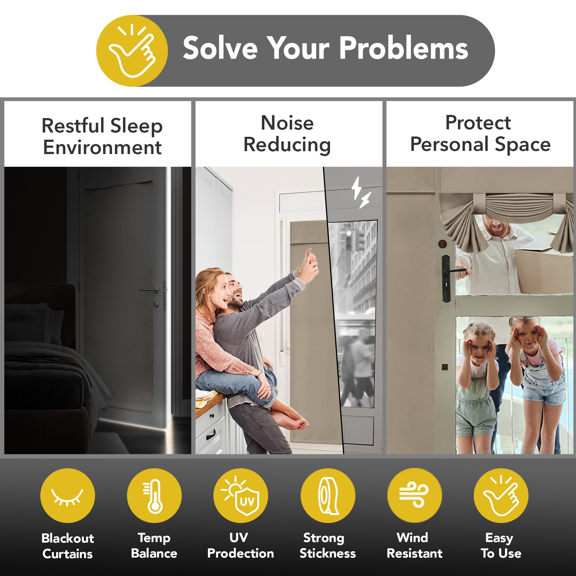 Blackout Door Curtain, Thermal Insulated, 26x80 Inch