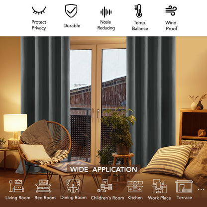 Room Darkening Thermal Blackout Curtains, 2 Panels