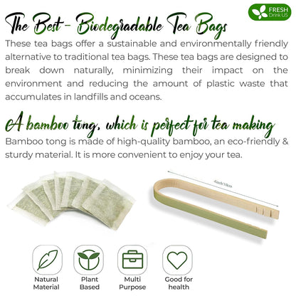 Premium Papaya Leaf Tea Bags, Made with Natural Material Tea Bags. No Sugar, No Caffeine, No Gluten, Vegan.