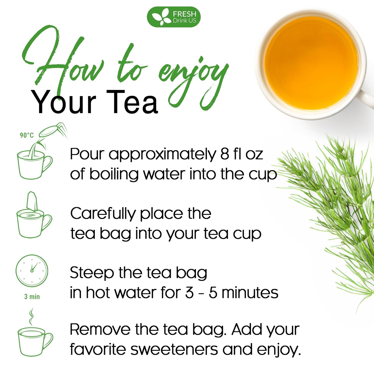 Premium Horsetail Leaf Tea Bags, 100% Natural & Pure from Horsetail Loose Leaves Herbal Tea. No Sugar, No Caffeine, No Gluten, Vegan.