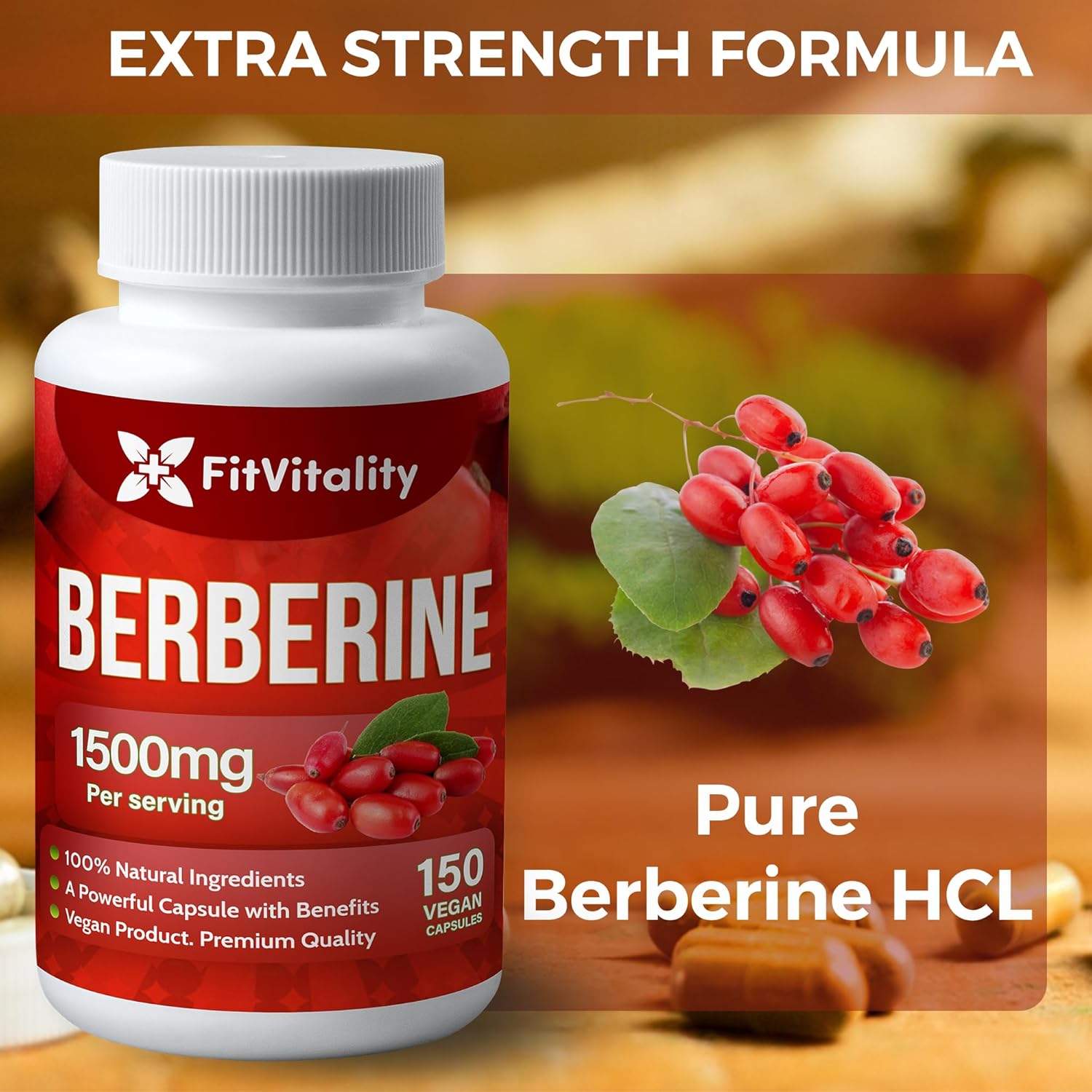 Premium Berberine Supplement, Non-GMO, Gluten-Free