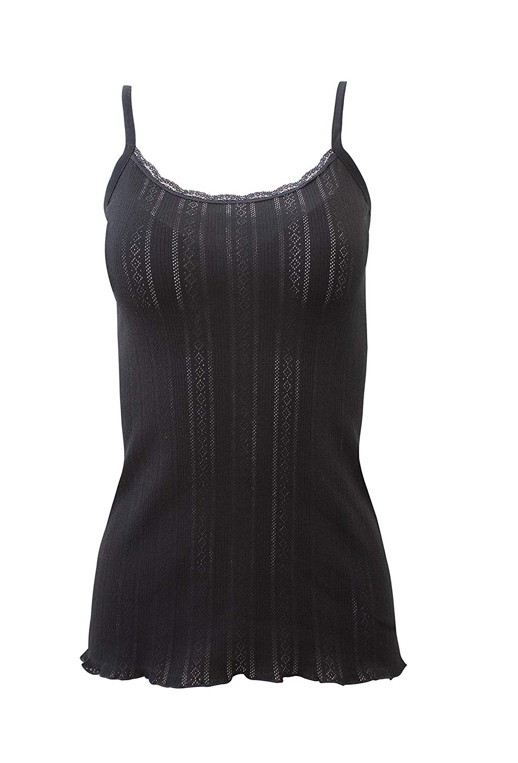 BASIC COTTON Free Spirit Premium Quality 100% Cotton Women's Openwork Camisole. Made in Italy.