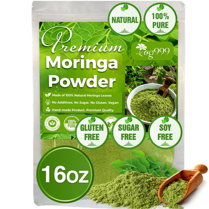Premium Moringa Leaf Powder, 100% Natural and Pure from Moringa Leaves, No Additives, No Gluten, No Sugar, Vegan