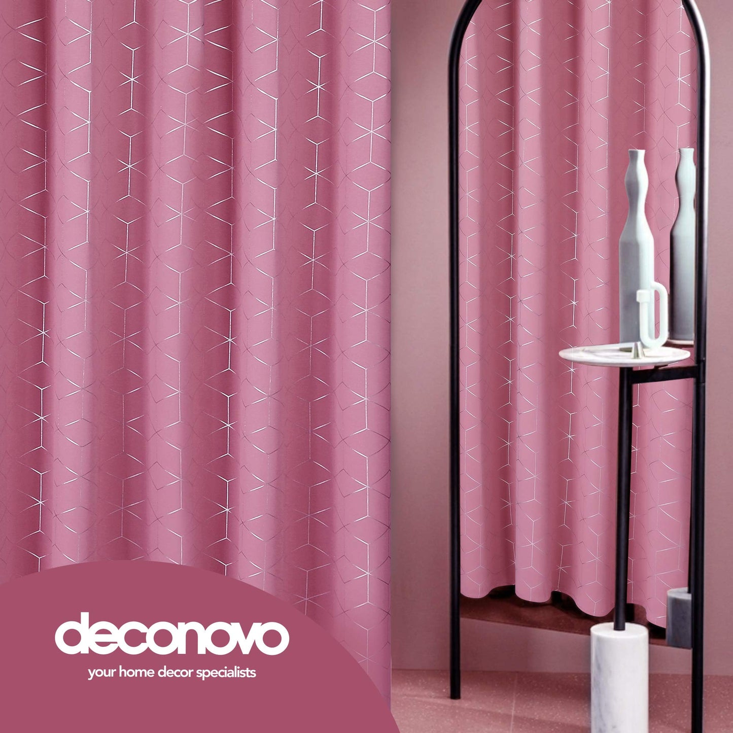 Thermal Blackout Curtains with Silver Foil Print