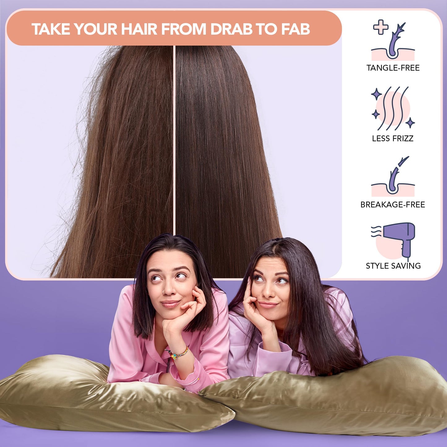 Taupe Silk Pillow Cover, Soft & Smooth, Standard Size