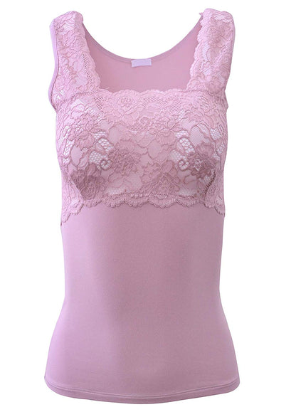 EGI Luxury Modal Women's Lace-Trimmed Tank Top. Proudly Made in Italy.
