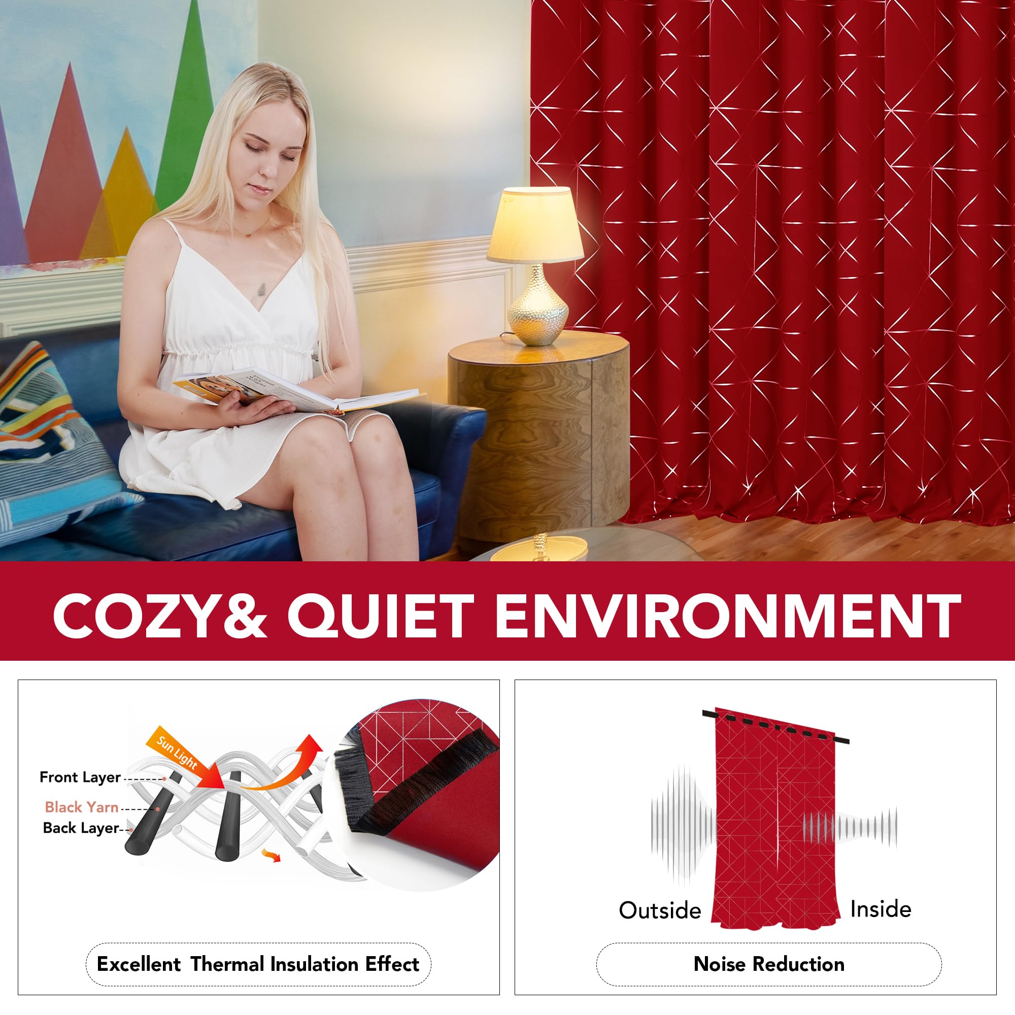 Geometric Blackout Curtains, 2 Panels