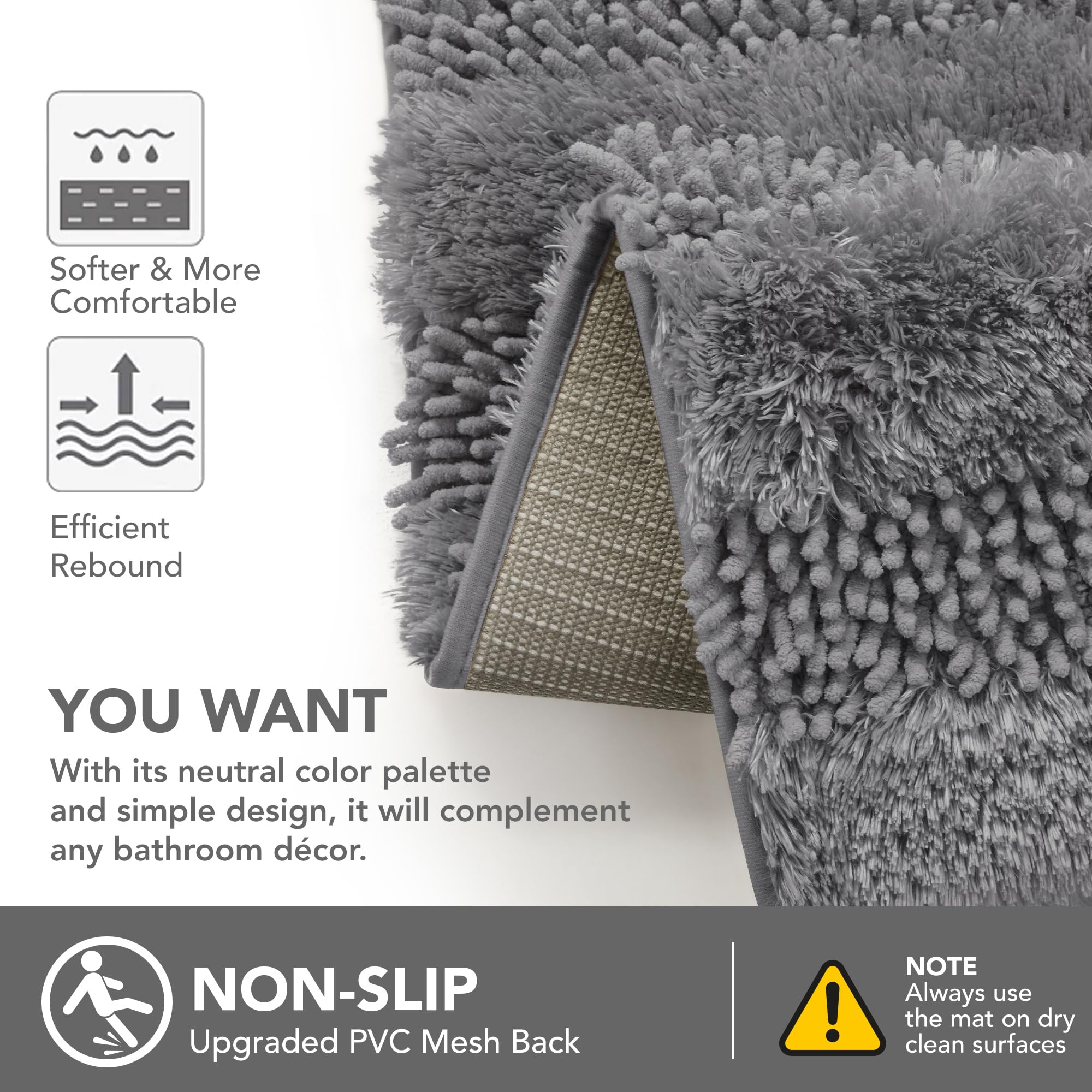 Quick Dry Plush Bathroom Rug