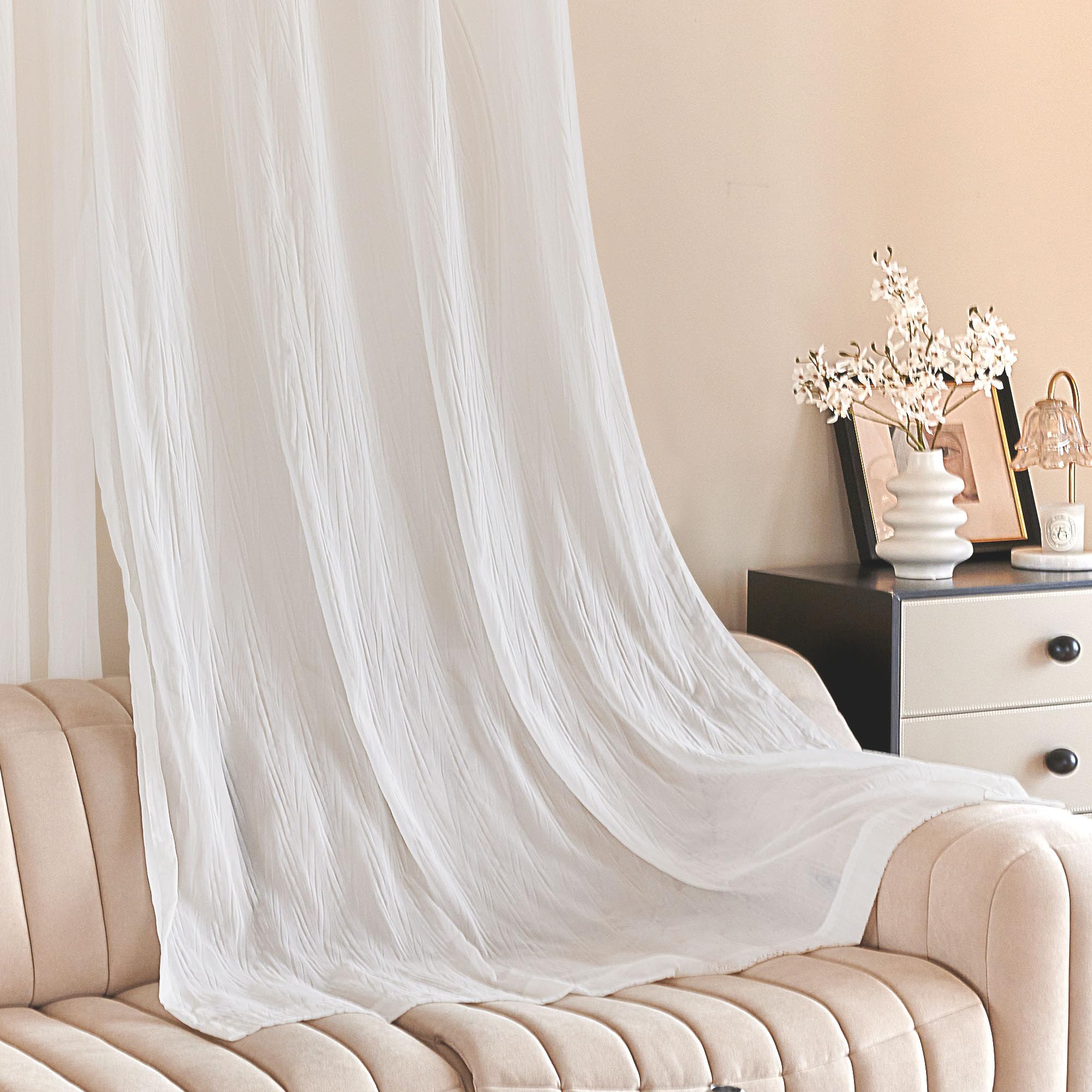 Sheer Grommet Curtains with Summer Flowers