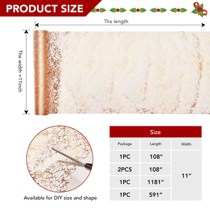 Sequin Glitter Table Runner, 2PCS, 9FT, Gold