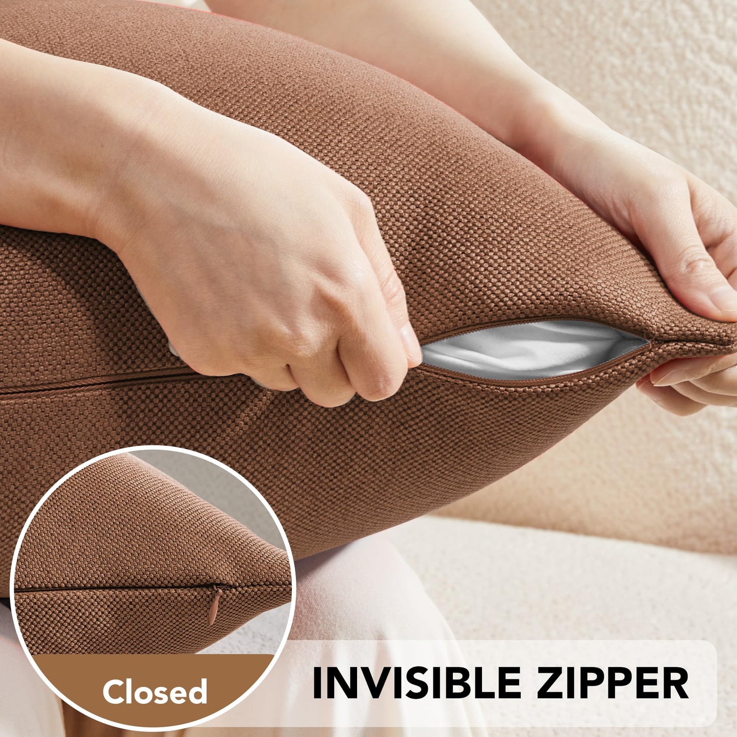 Saddle Brown Lumbar Pillow Covers, 2PCS