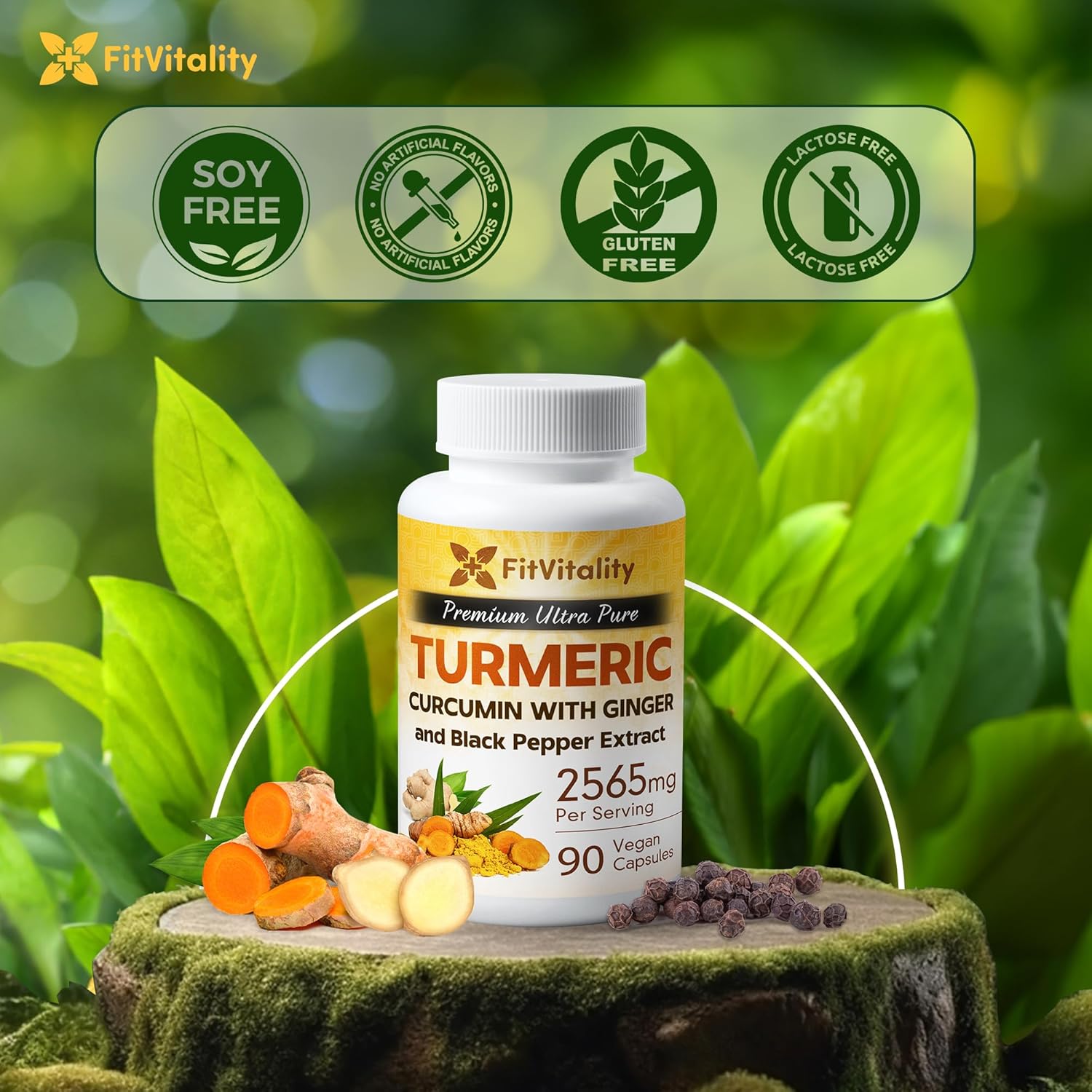 Turmeric Curcumin & BioPerine Black Pepper Extract, Non – GMO, Gluten-Free, Vegan Capsules