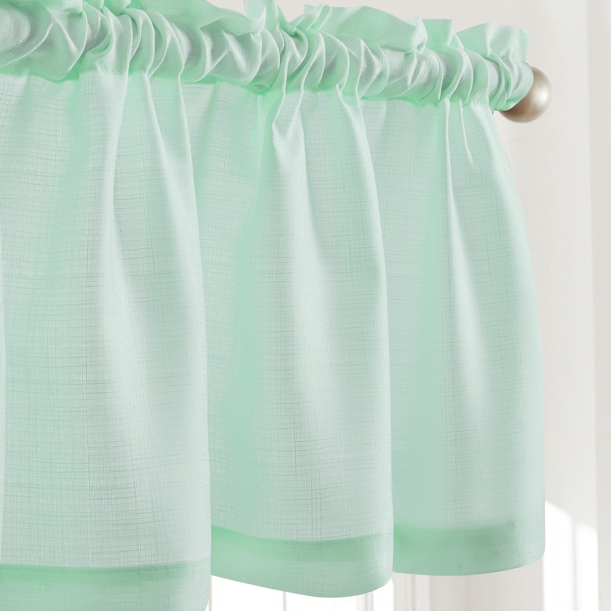 Linen Look Thermal Privacy Cafe Curtains, 2 Panels