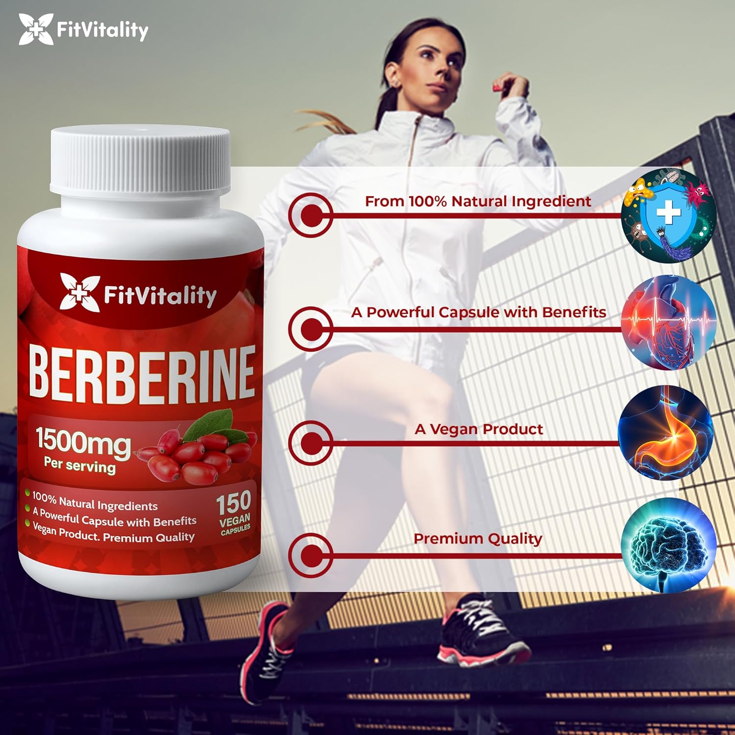 Premium Berberine Supplement, Non-GMO, Gluten-Free