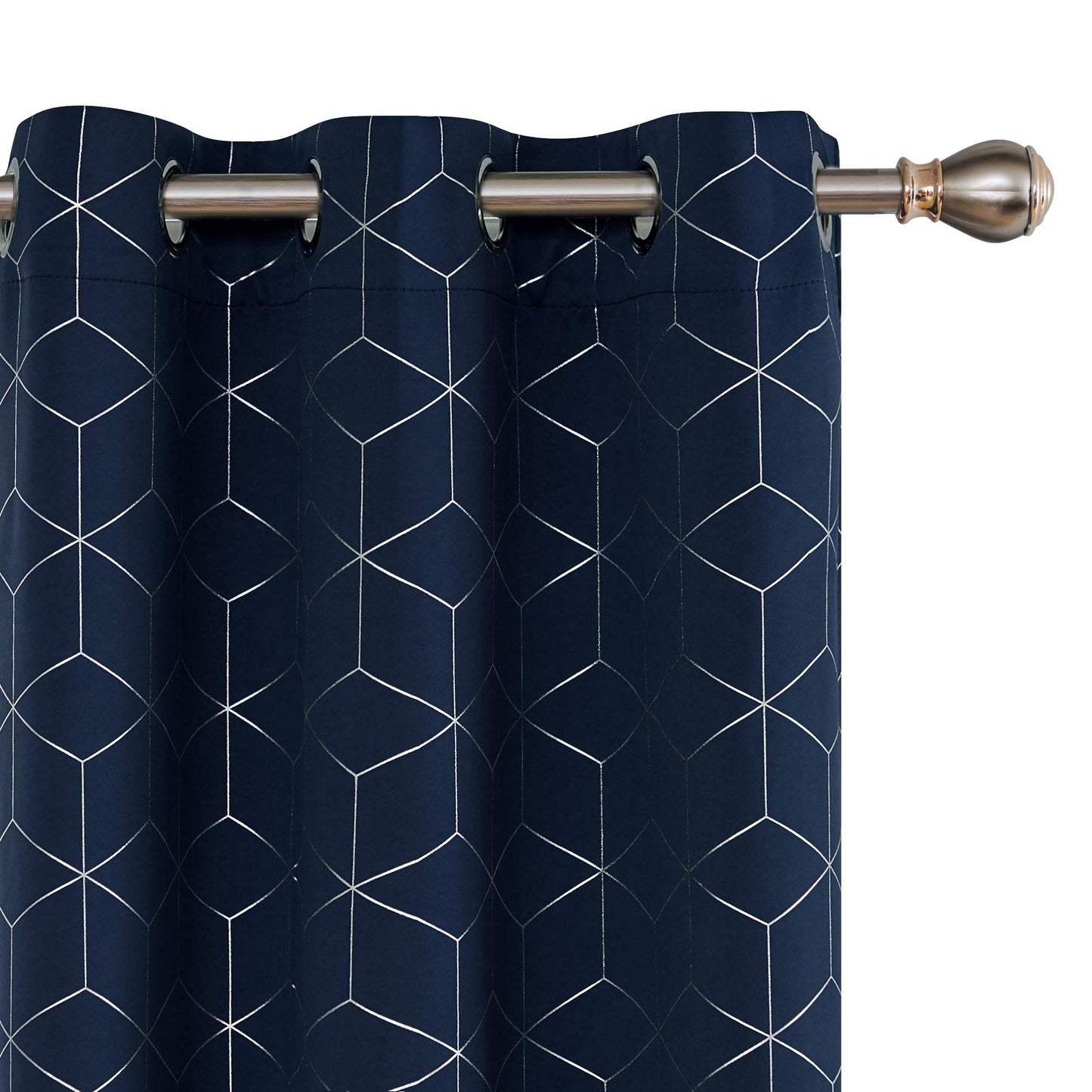 Thermal Blackout Curtains with Silver Foil Print