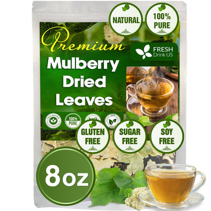 Permium Mulberry Leaves, Mulberry Loose Leaf Herbal Tea, No Additives, No Caffeine, Vegan