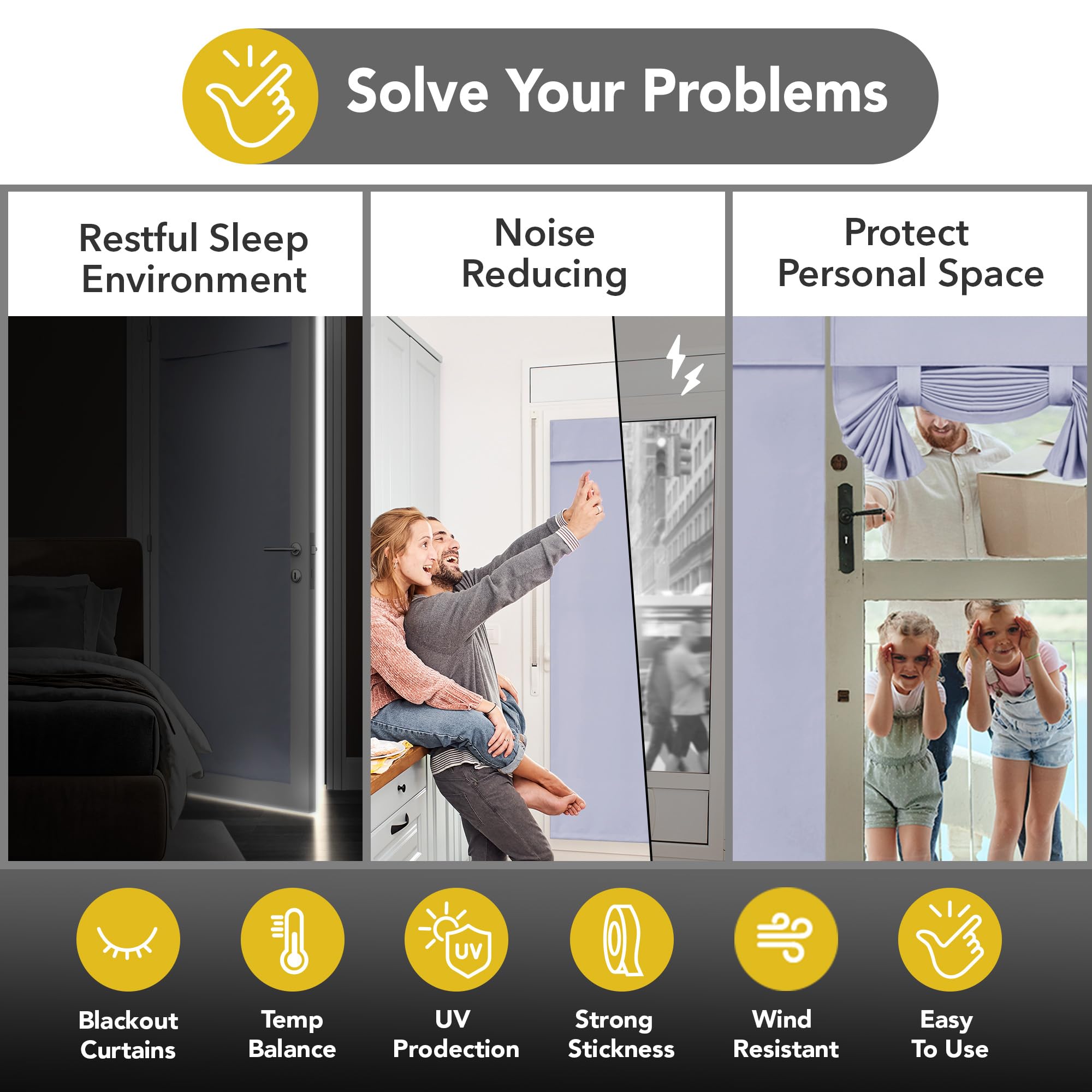 Blackout Door Curtain, Thermal Insulated, 26x80 Inch