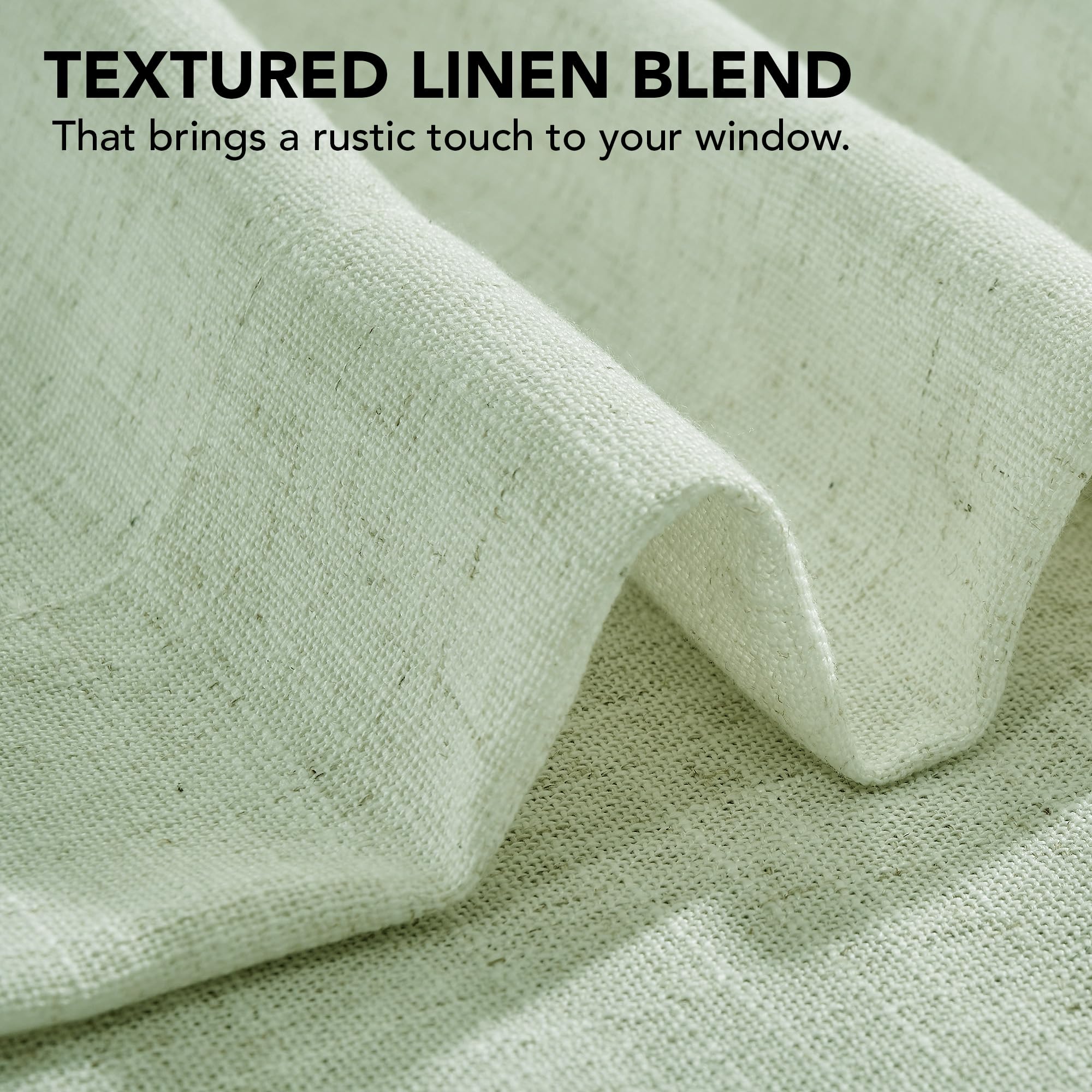 Light Filtering Linen Drapes, Back Tab & Rod Pocket