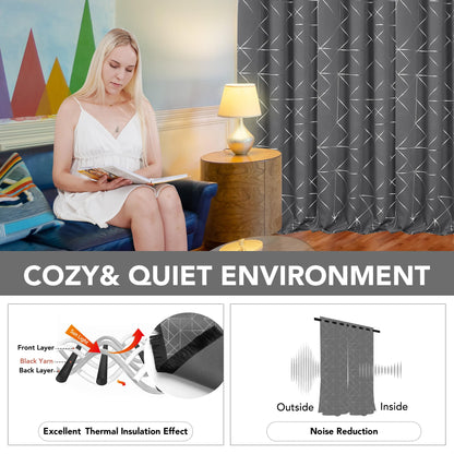 Geometric Blackout Curtains, 2 Panels