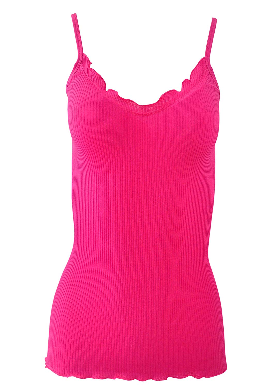 BASIC COTTON Free Spirit Premium Quality 100% Cotton Women's Spaghetti Straps Top Made in Italy