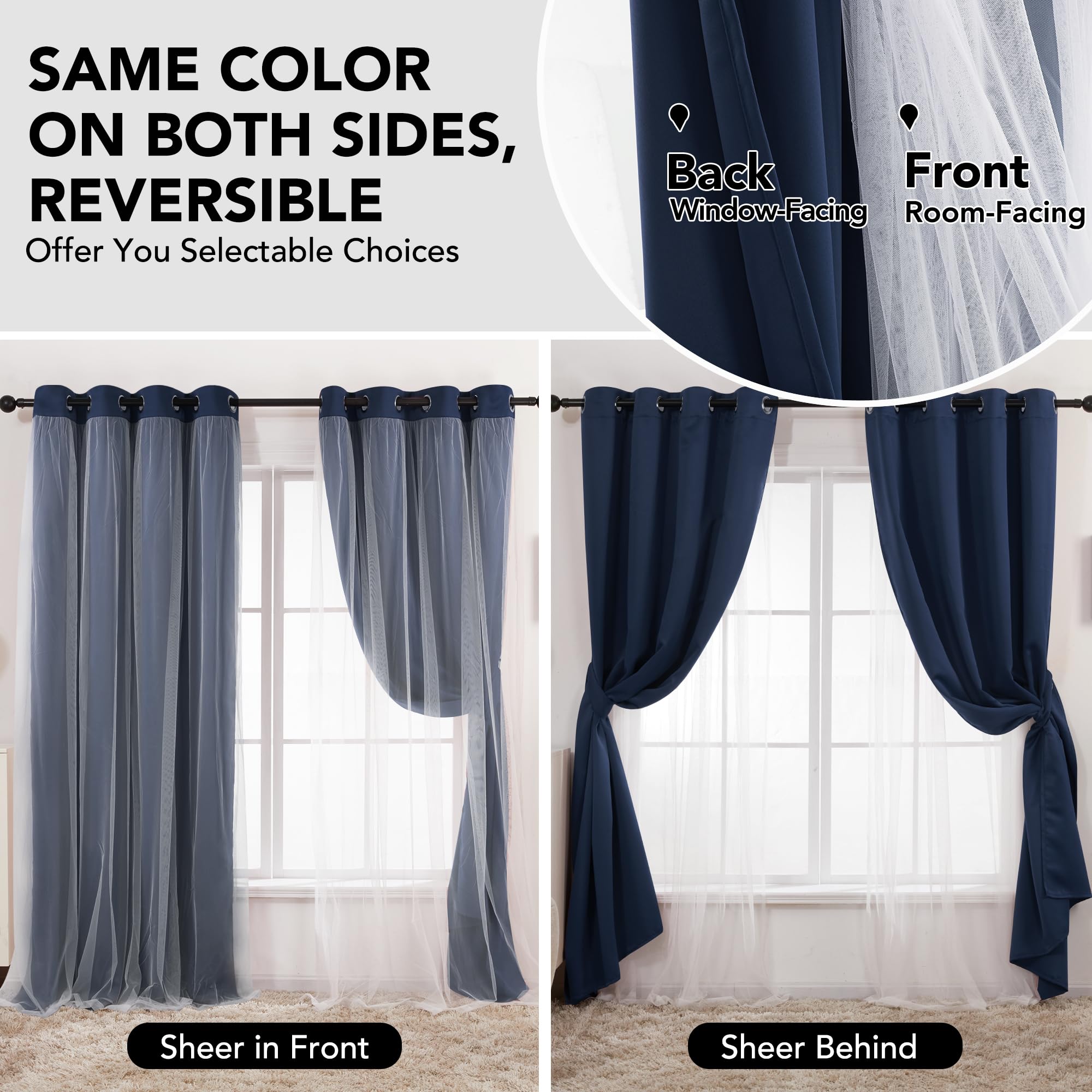 Double Layer Blackout & Sheer Curtains