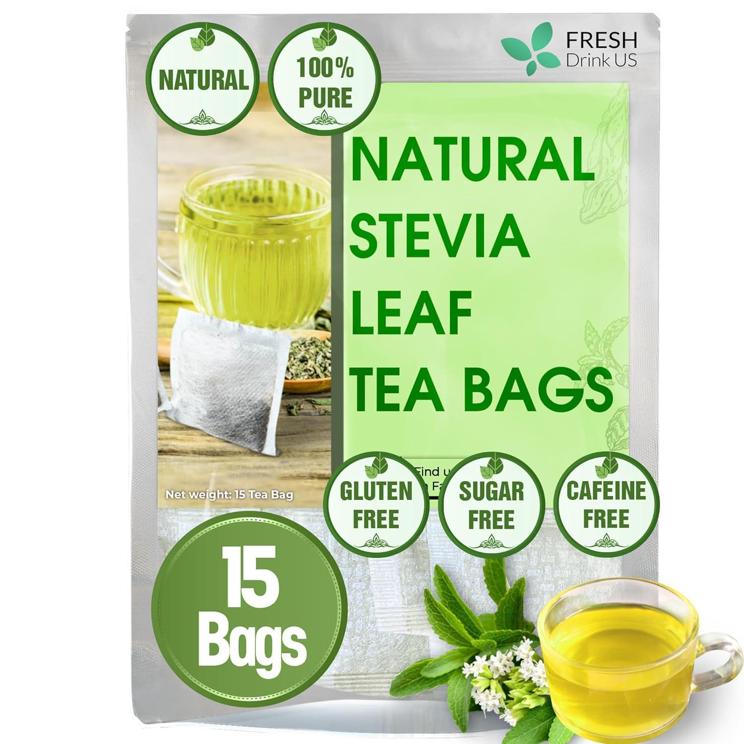 Stevia Leaf, Whole Dried Leaves, Tea Bags, Powder, 100% Natural and Pure from Stevia Leaves. Sugar Substitute for Tea, Coffee. Loose Leaf Stevia Herbal Tea. Zero Calorie Sweetener. No Sugar, No Caffeine, No Gluten, Vegan.
