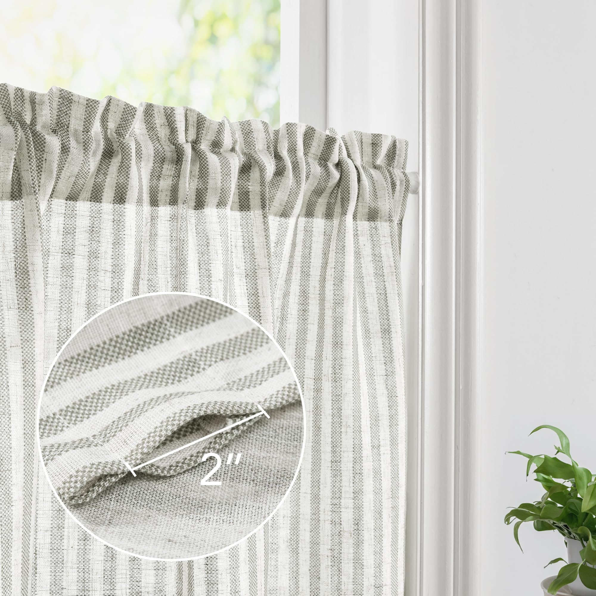 Natural Farmhouse Cafe Tier Curtains, 2 Panels