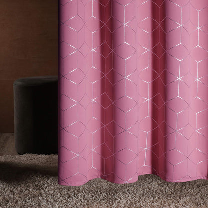 Thermal Blackout Curtains with Silver Foil Print