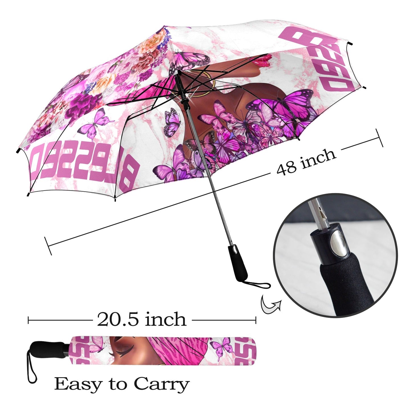 Blessed Purple Umbrella Semi-Automatic Foldable Umbrella (Model U12)