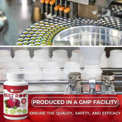 Beet Root Extract Capsules No Gluten, No Sugar, Vegan Capsules, High Concentrated Herbal Beet Root Extract.