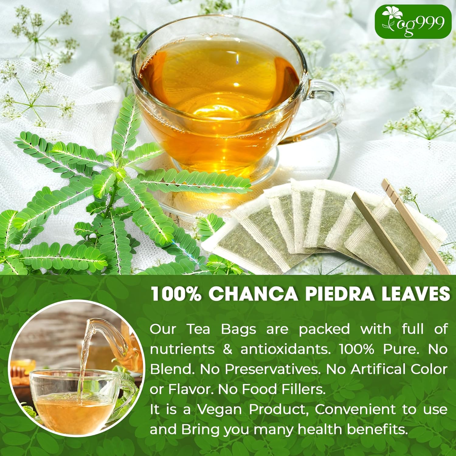 Dried Chanca Piedra Leaves, Chanca Piedra Tea “Stone Breaker” Tea Bags