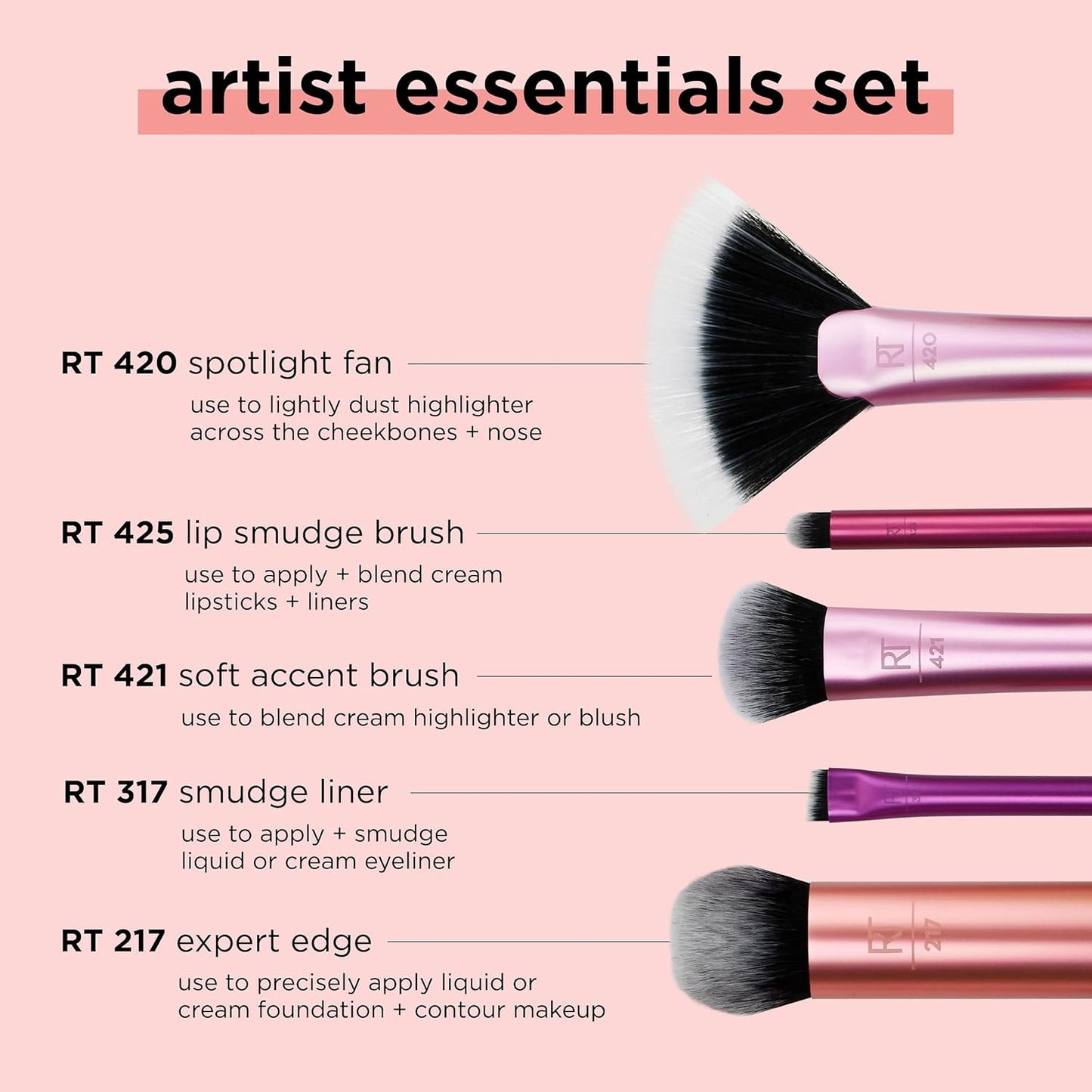 REAL TECHNIQUES  Artist Essentials Makeup Brush Set