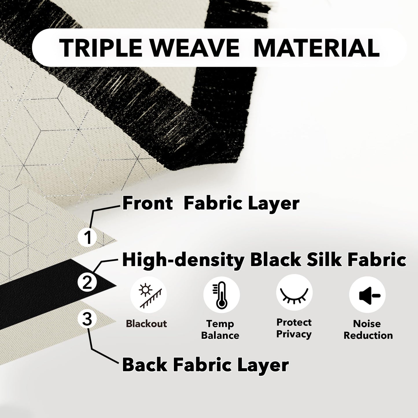 Thermal Blackout Curtains with Silver Foil Print