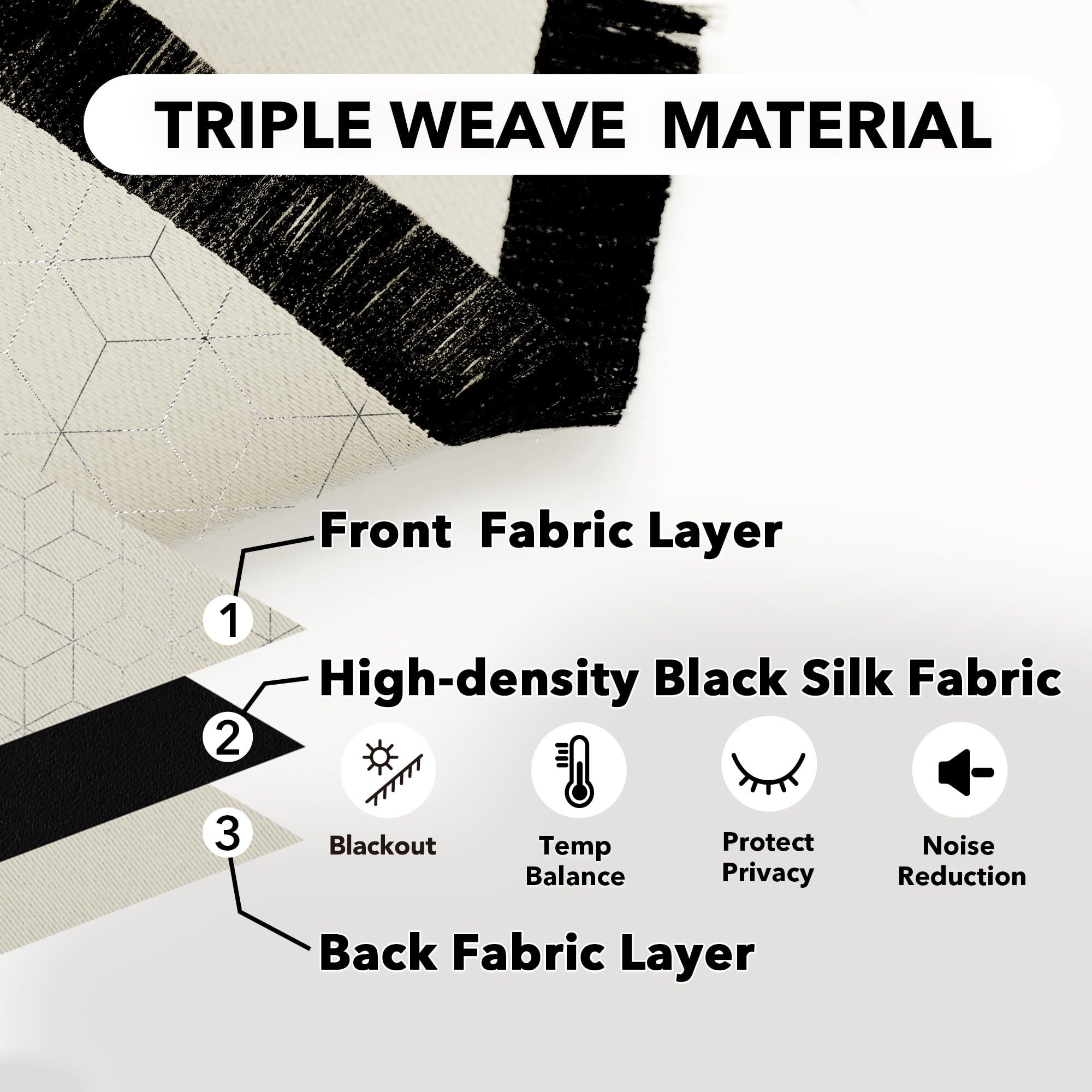 Thermal Blackout Curtains with Silver Foil Print