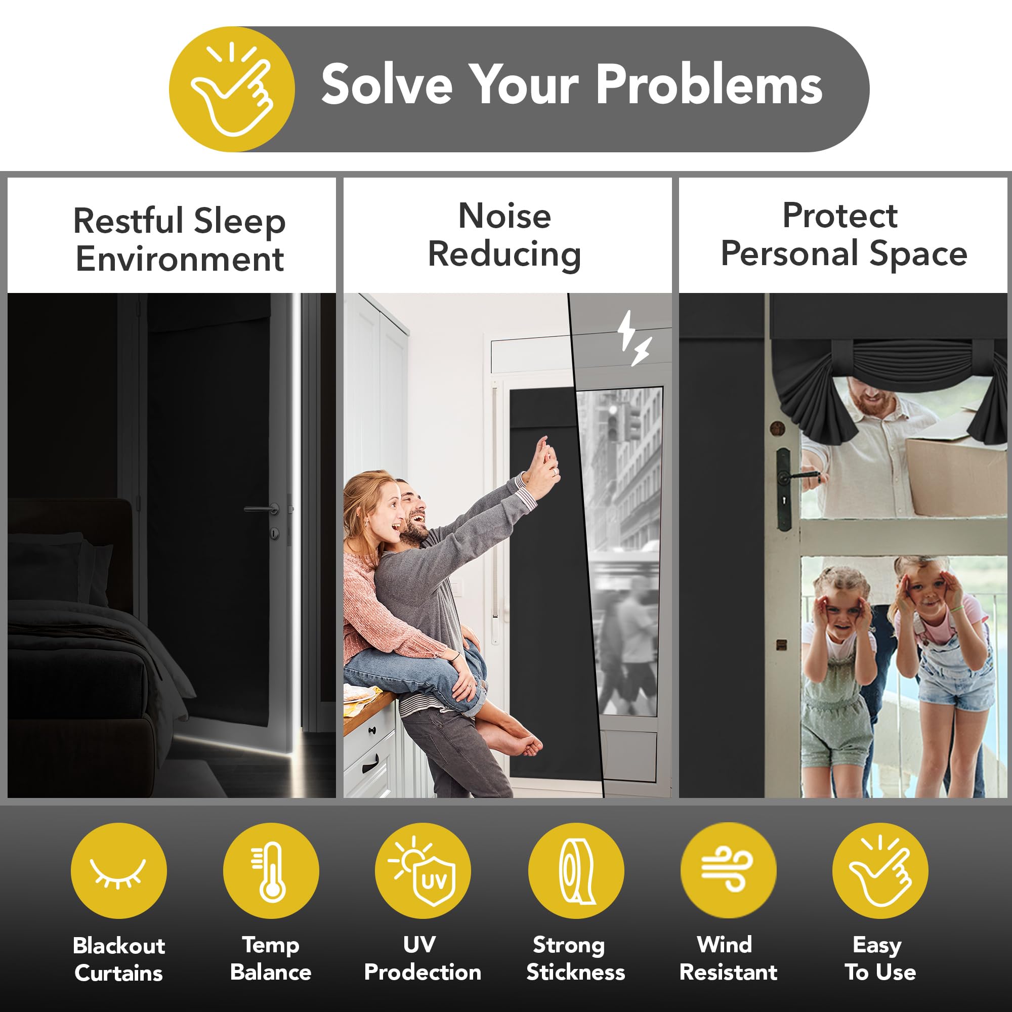 Blackout Door Curtain, Thermal Insulated, 26x80 Inch