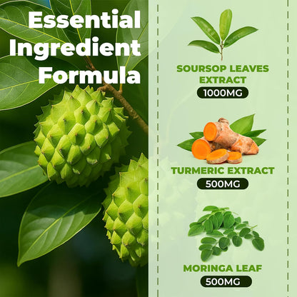 Soursop Bitters Liquid Drops – Premium Herbal Blend with Soursop Leaves, Black Seed, Moringa, Ashwagandha, Senna, Goat Weed & Ginger, 2 fl oz