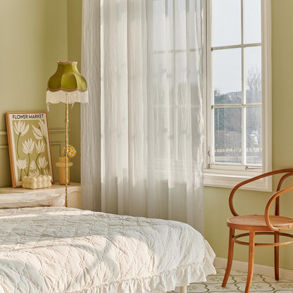 Sheer Grommet Curtains with Summer Flowers