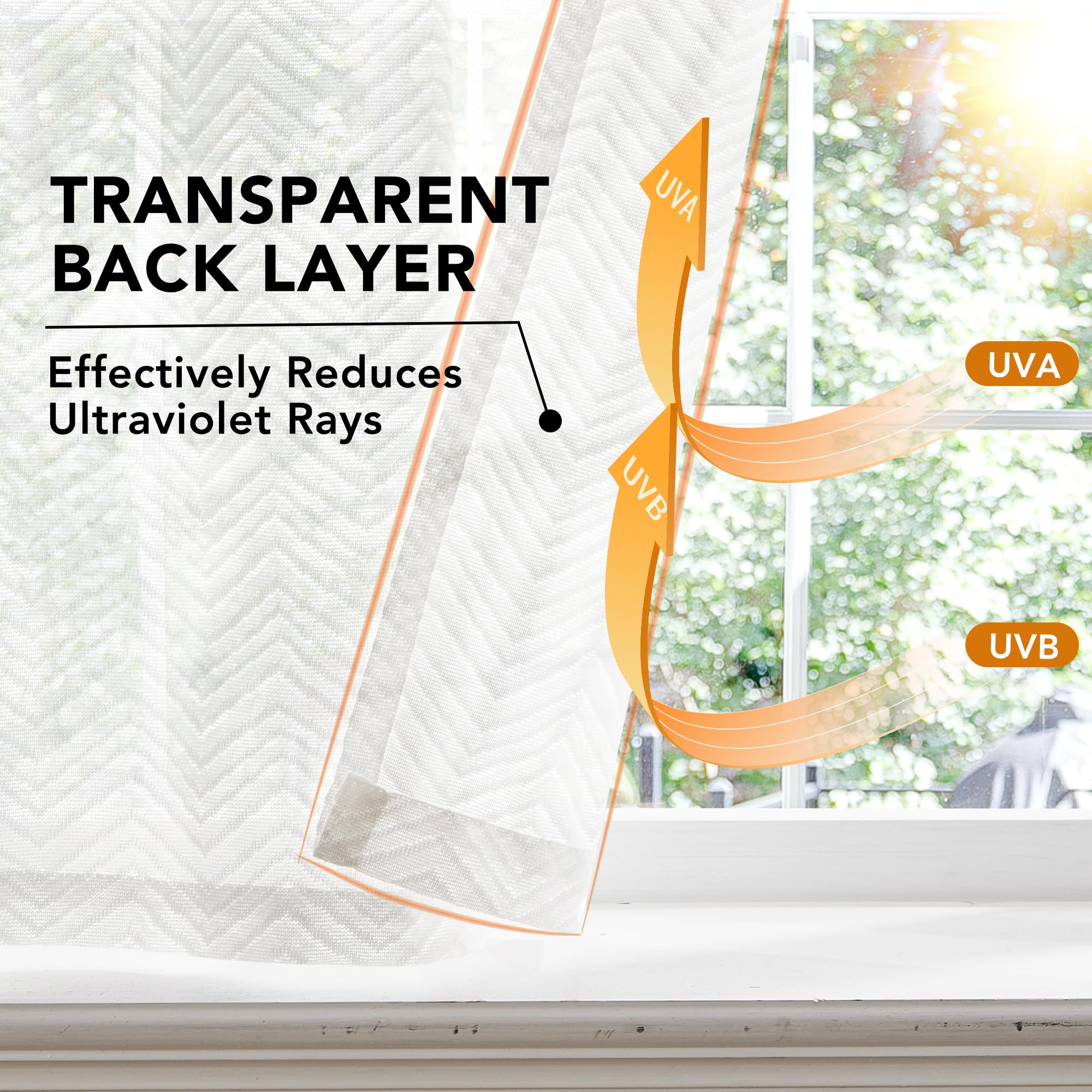 Ombre Sheer Voile Curtains, Rod Pocket, Light Grey