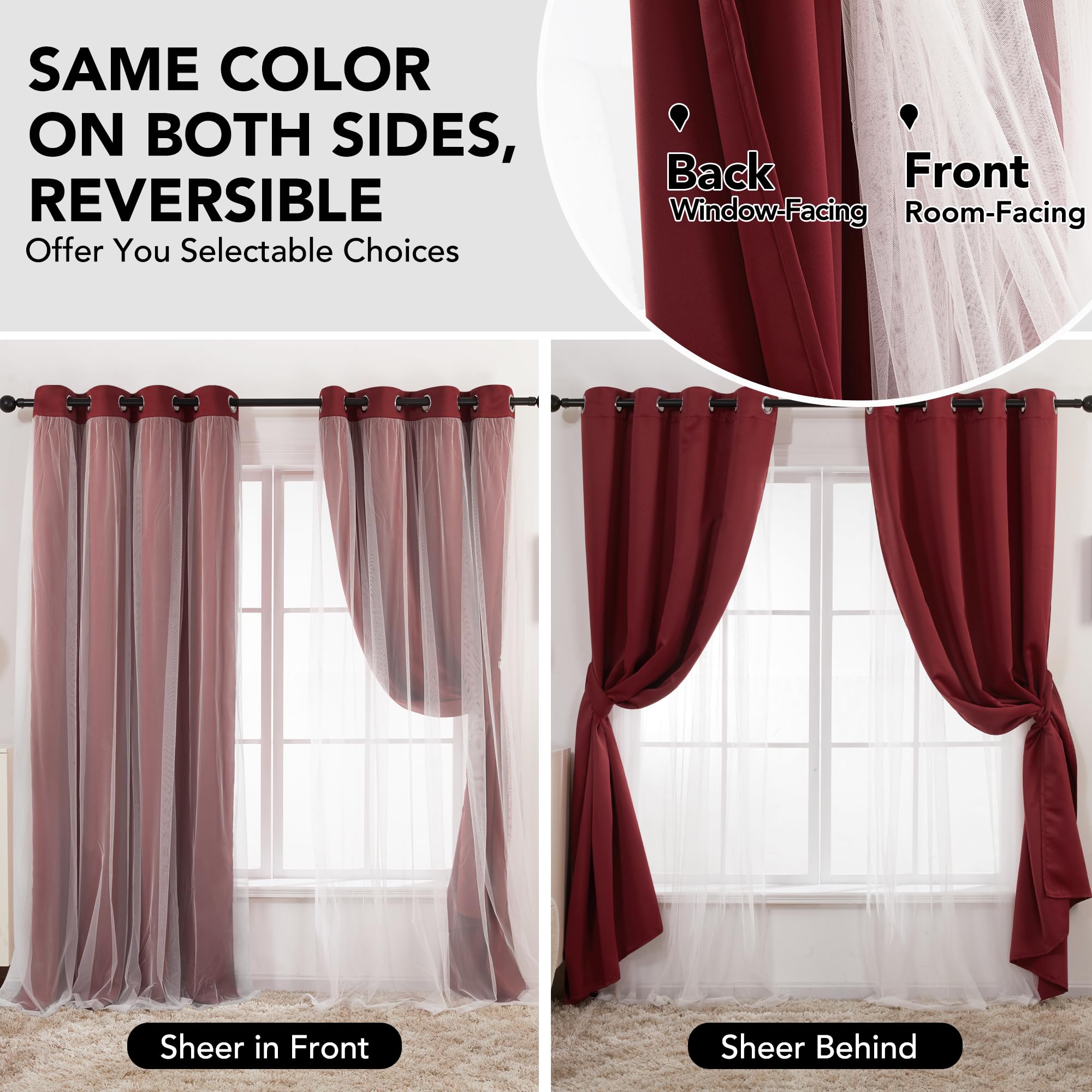 Double Layer Blackout & Sheer Curtains