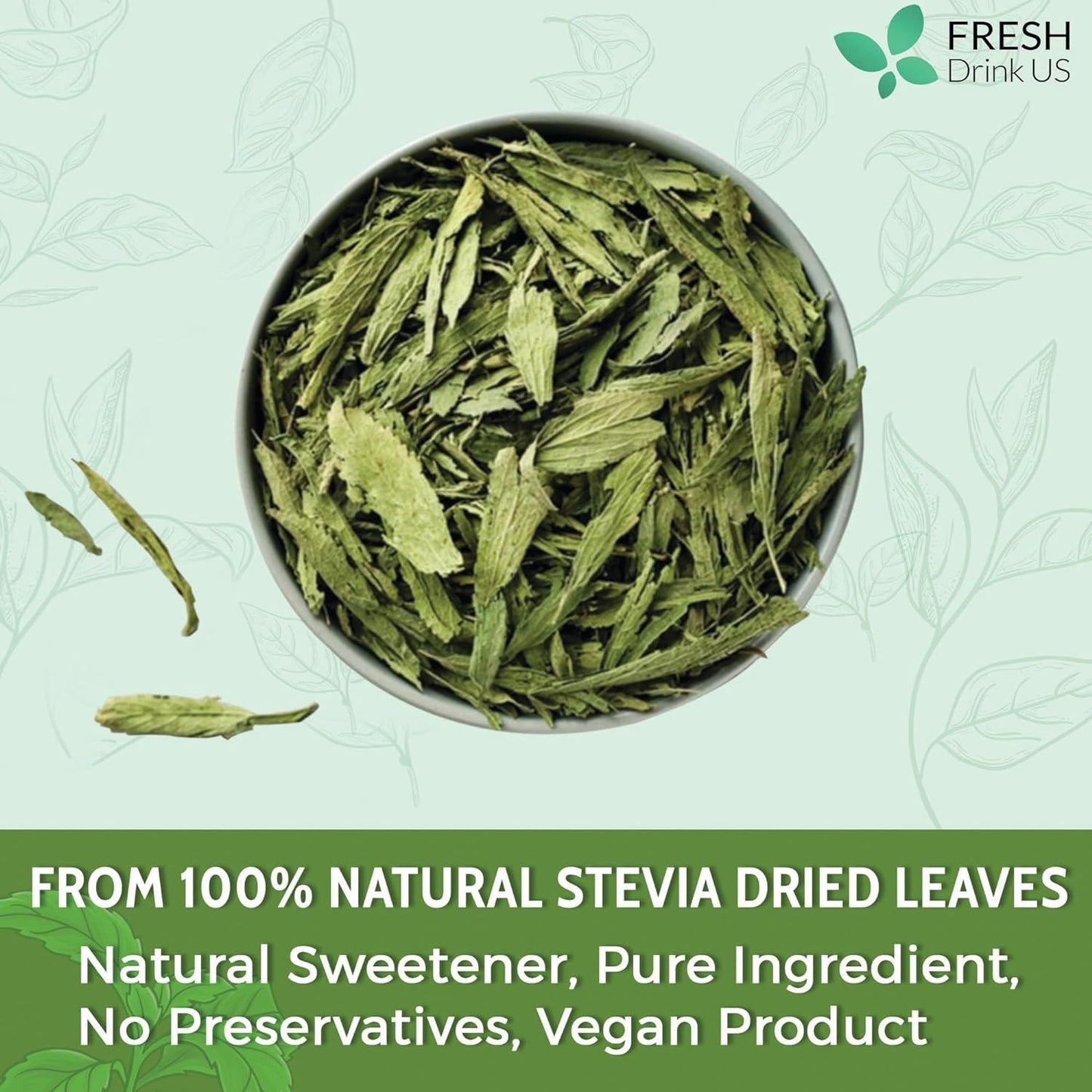 Stevia Leaf, Whole Dried Leaves, Tea Bags, Powder, 100% Natural and Pure from Stevia Leaves. Sugar Substitute for Tea, Coffee. Loose Leaf Stevia Herbal Tea. Zero Calorie Sweetener. No Sugar, No Caffeine, No Gluten, Vegan.