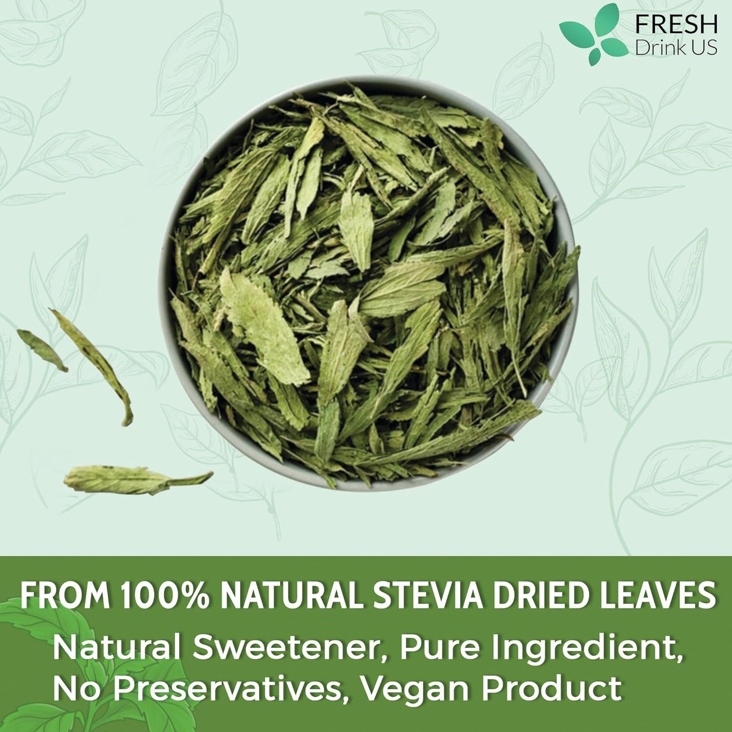Stevia Leaf, Whole Dried Leaves, Tea Bags, Powder, 100% Natural and Pure from Stevia Leaves. Sugar Substitute for Tea, Coffee. Loose Leaf Stevia Herbal Tea. Zero Calorie Sweetener. No Sugar, No Caffeine, No Gluten, Vegan.